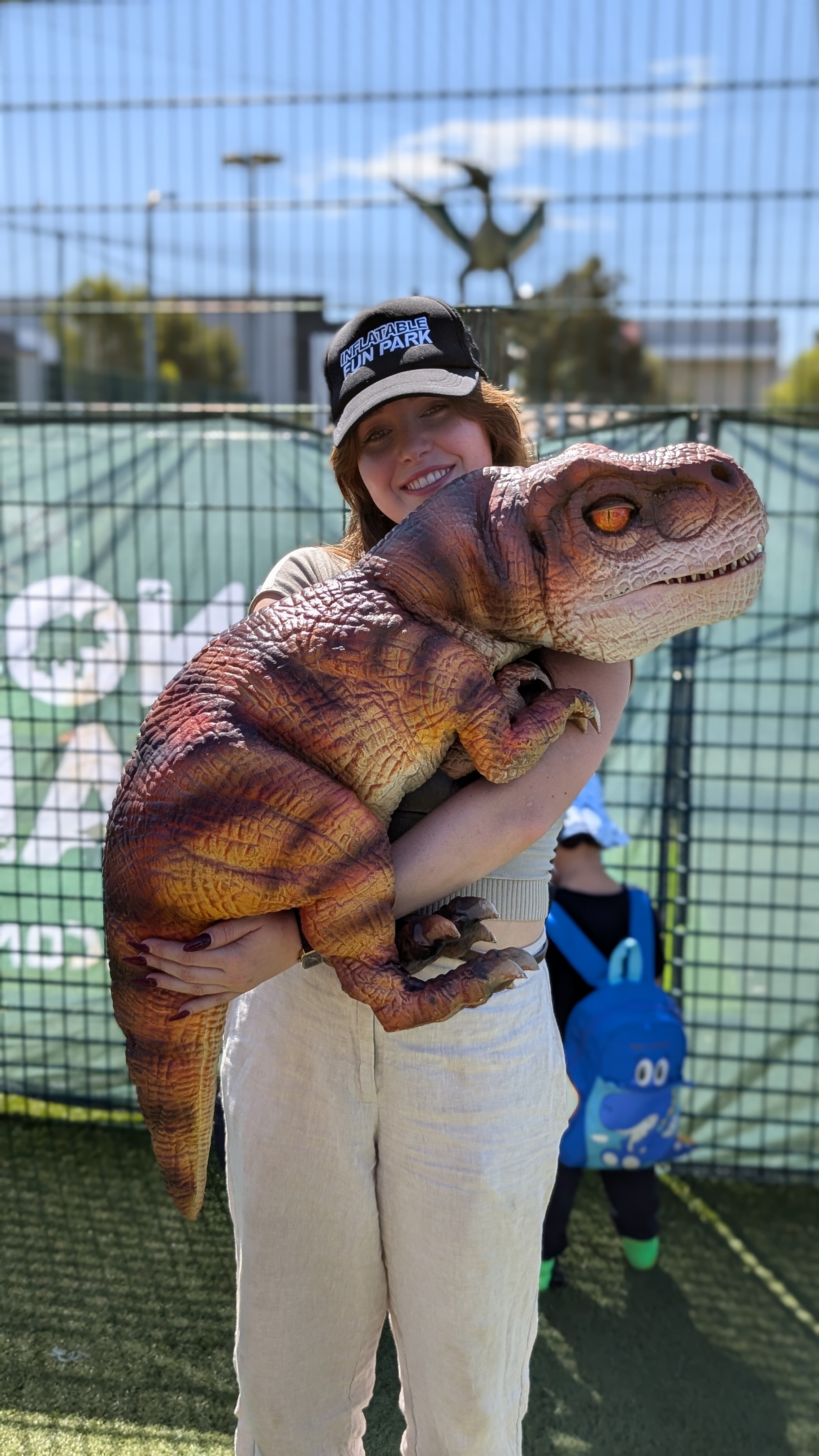 Roving life-sized dinosaur character at DinosRoar